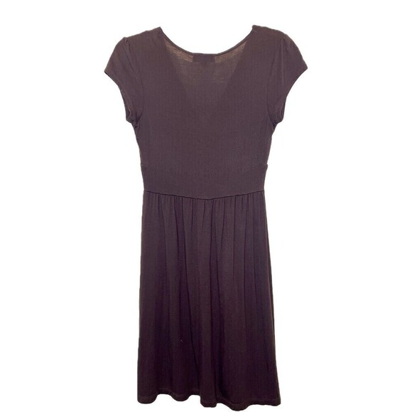 AGB Vintage‎ Women’s Empire Plunge V-neck Pleated 90’s Y2K Brown Dress - Picture 2 of 7